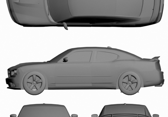 Dodge Charger (2006) - drawings (drawings) of the car
